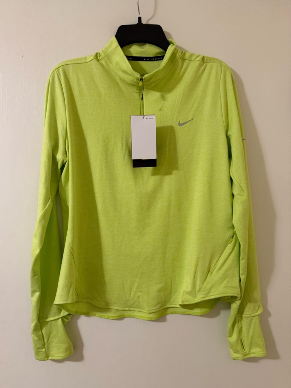NWT Nike Women's Dri-FIT UV Half-Zip Running Top/Pullover in Light Lemon Twist.